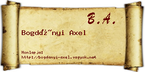 Bogdányi Axel névjegykártya